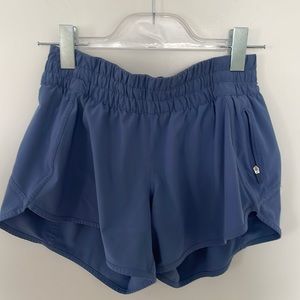 Lululemon blue tracker shorts, size 8. 4 inch inseam